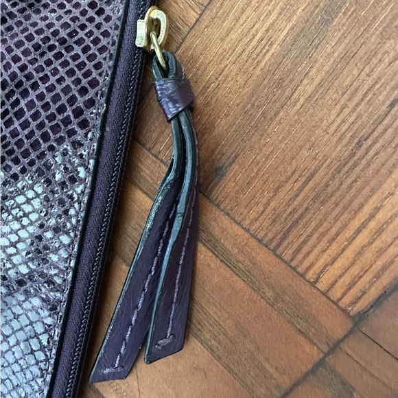 COACH 8.5“x11.5“ Embossed Leather Snake Zipper Satchel Pouch Clutch - Picture 6 of 8